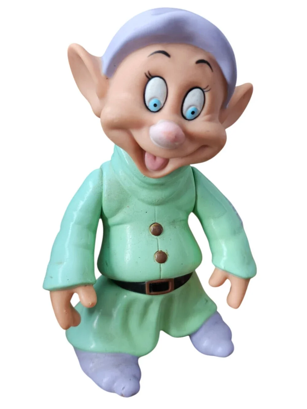Vintage Dopey Vinyl Figure Snow White Magical Color Change Kiss Cheek 7 Dwarfs